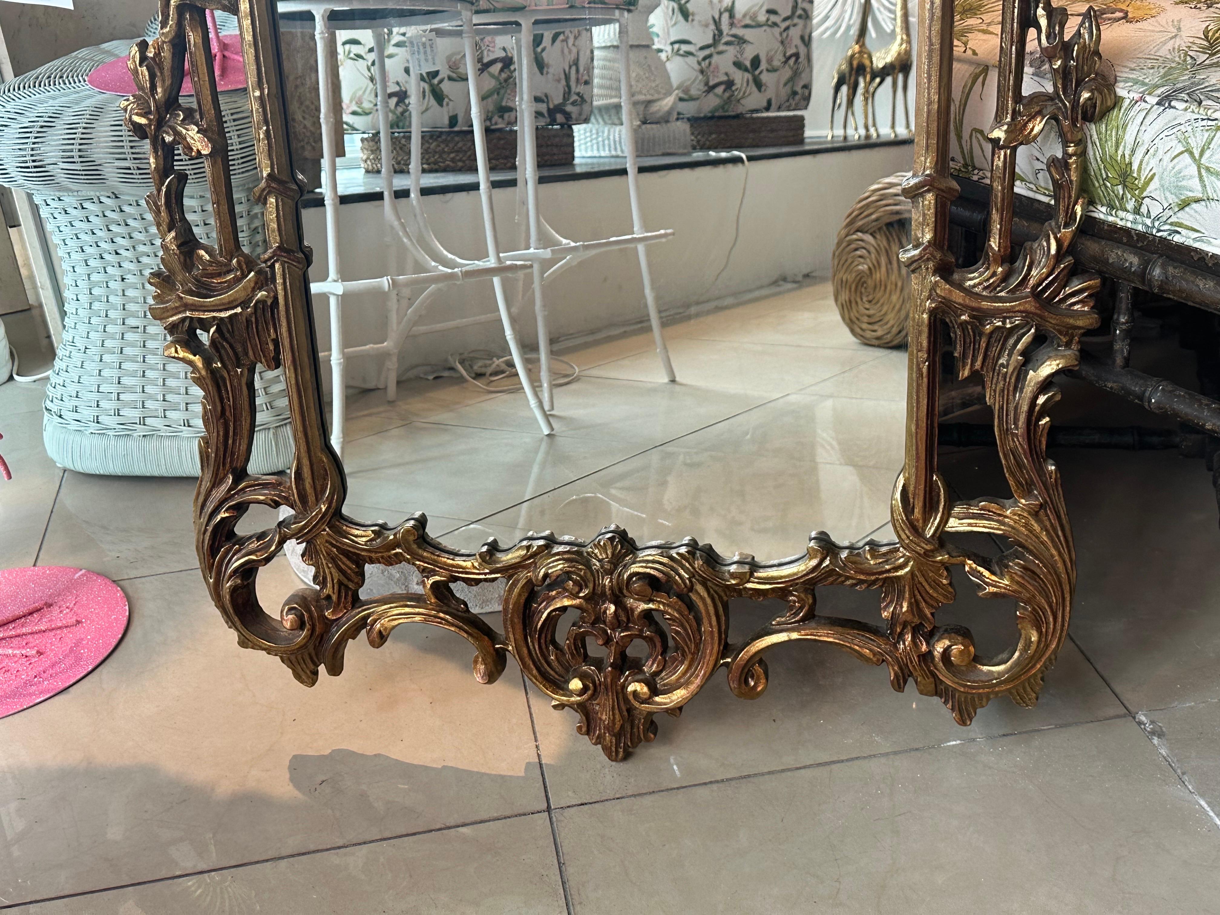 Vieux miroir mural pagode Chippendale chinois de Palm Beach Chinoiserie avec cloches en vente 1