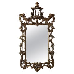 Vintage Palm Beach Chinoiserie Chinese Chippendale Pagoda Wall Mirror with Bells