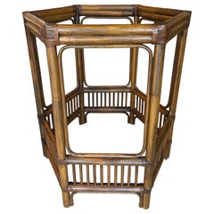 Vintage Palm Beach Ficks Reed Rattan Bamboo Dining Game Center Table Base Round