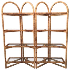 Vintage Palm Beach Folding Rattan Étagère