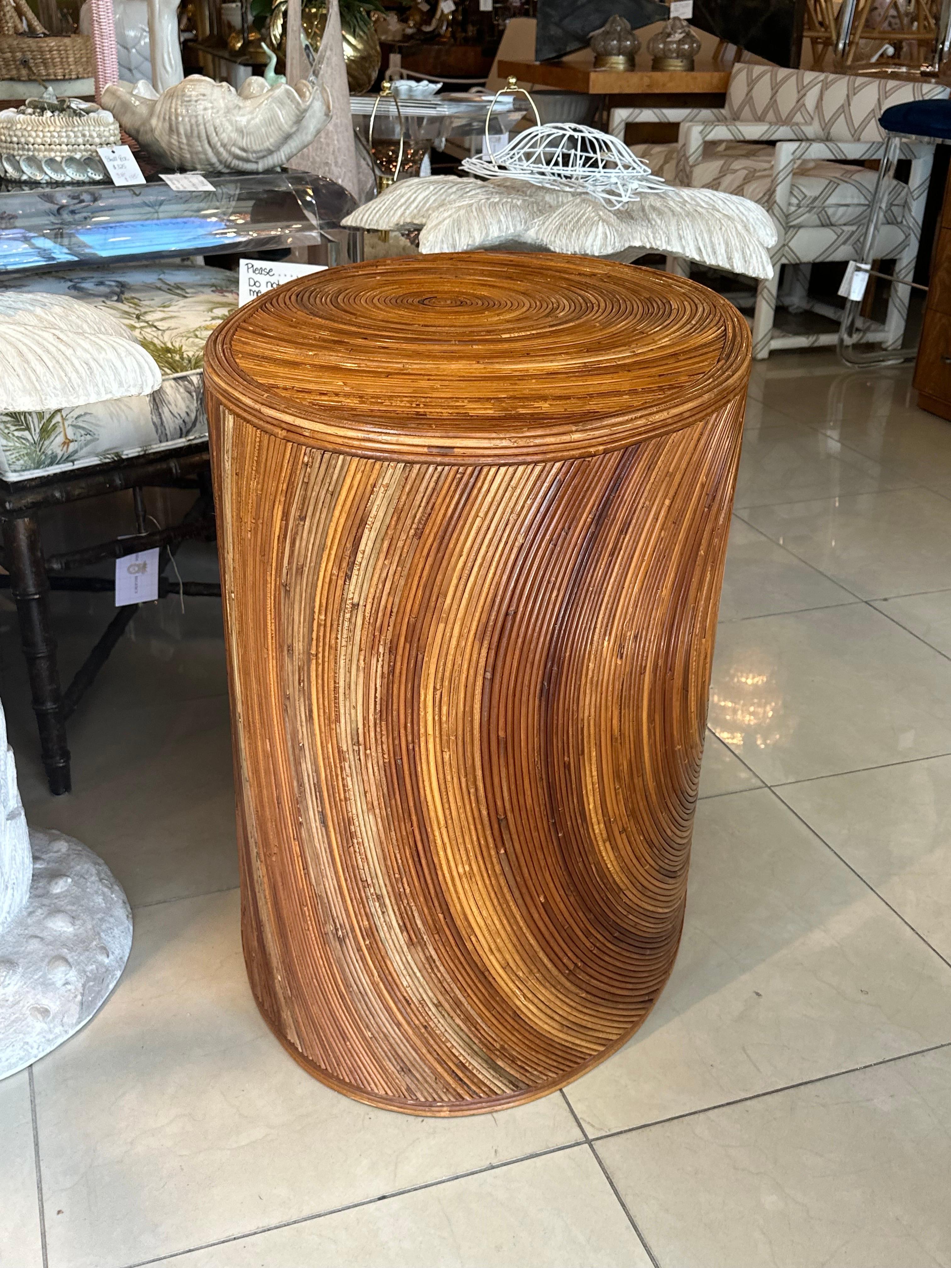 Base de table de salle à manger vintage Palm Beach mi-siècle en rotin et bambou en vente 5