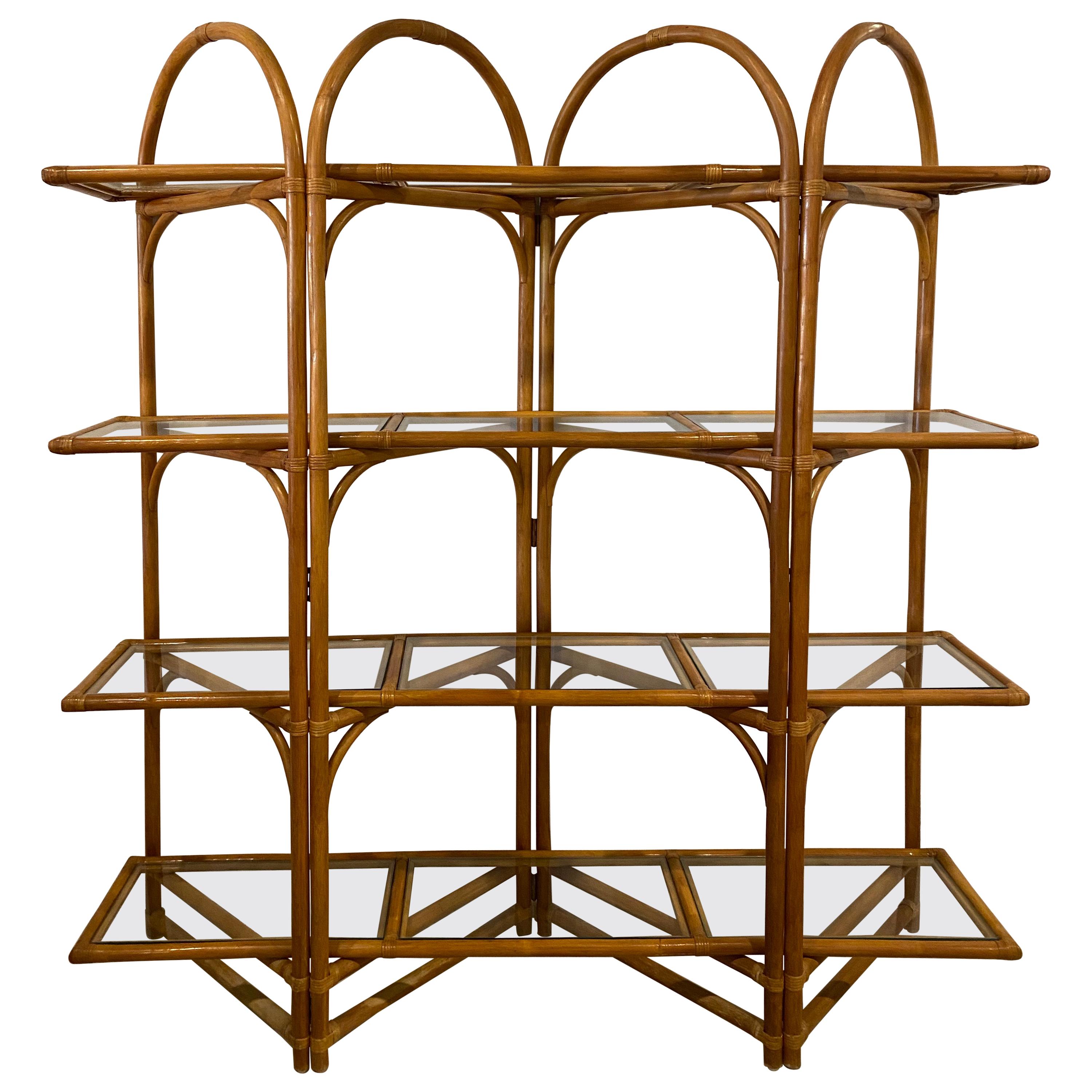 1960*s Big Size Vintage Style Shelf, 20 Inch, Cane bing Shelf