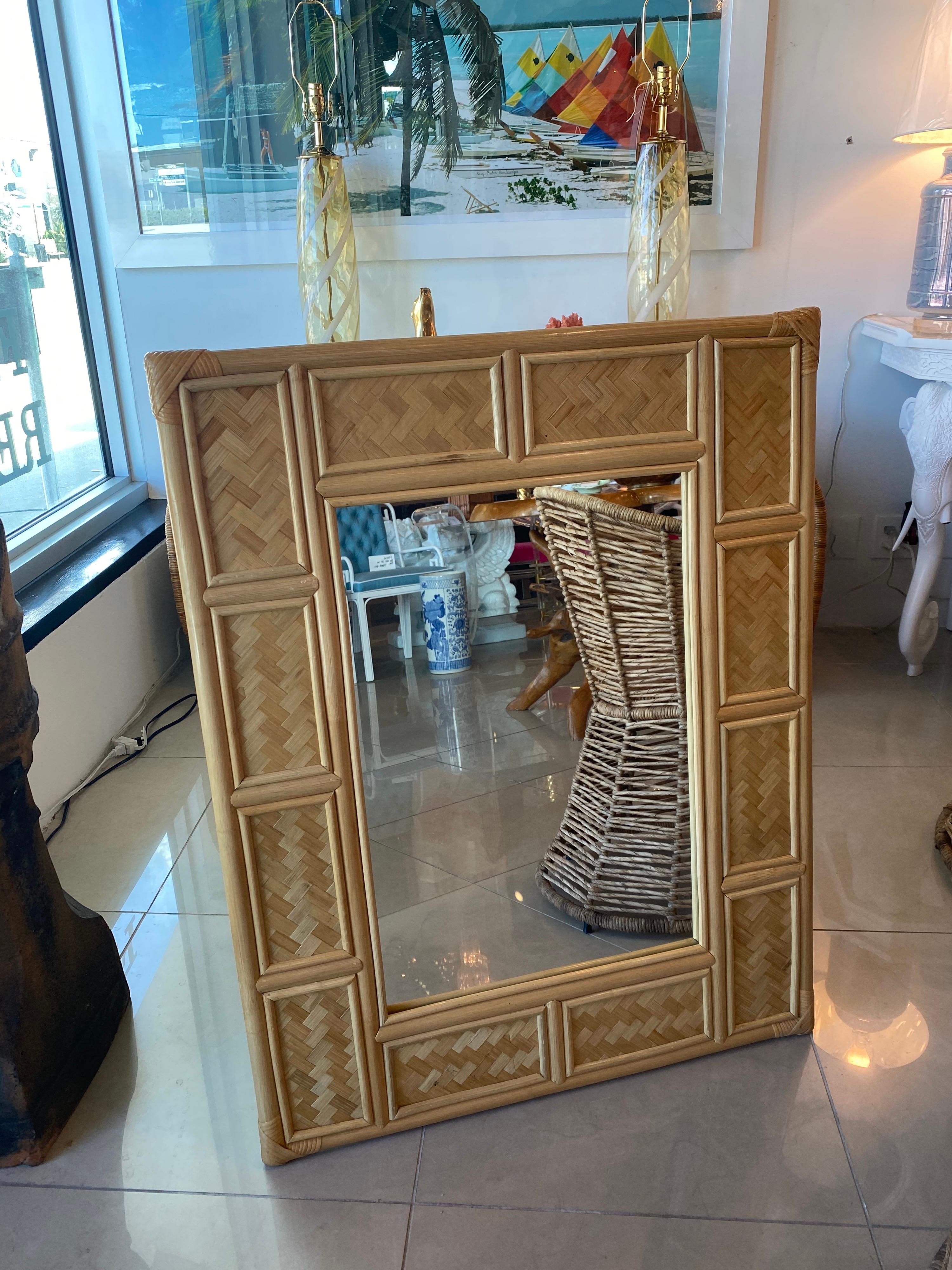 wicker mirror