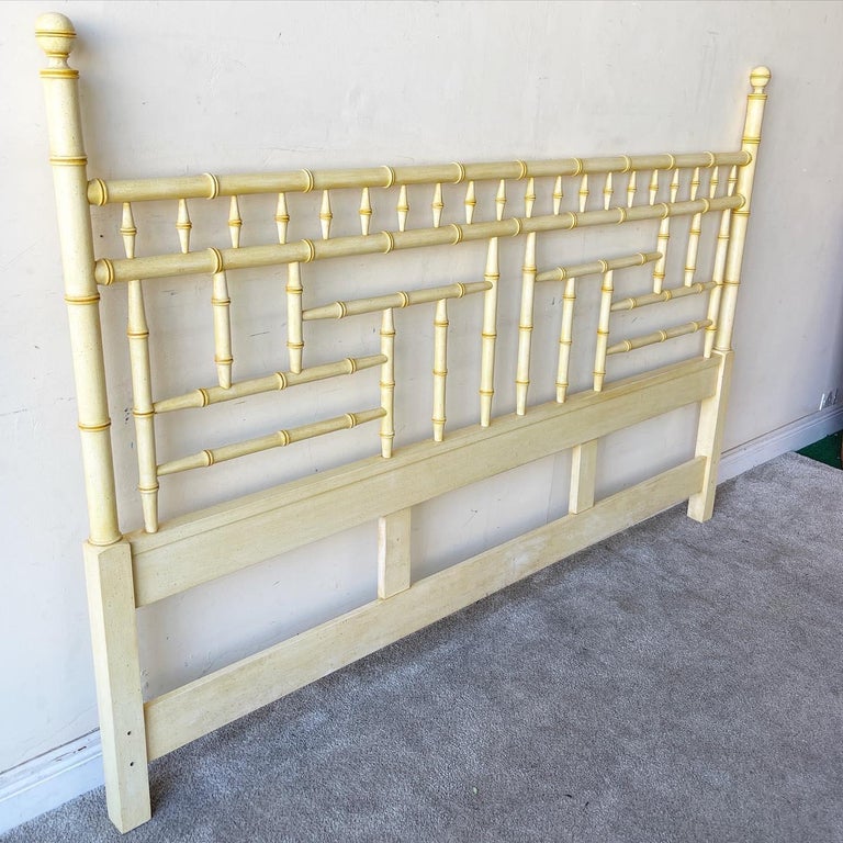 Vintage Palm Beach Regency Faux Bamboo King Size Headboard by Century
