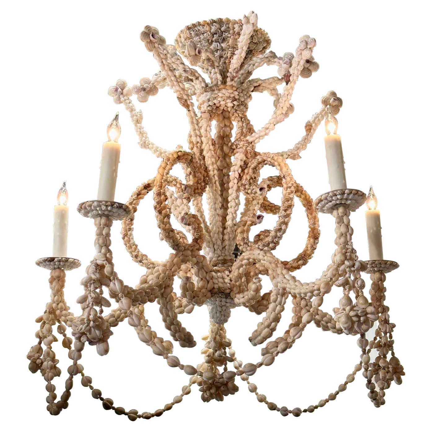 Vintage Palm Beach Seashell Chandelier
