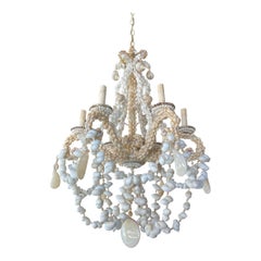 Vintage Palm Beach Shell Seashell 6 Light Chandelier