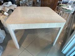 Table de salle à manger carrée vintage Palm Beach Vintage Tan Grasscloth