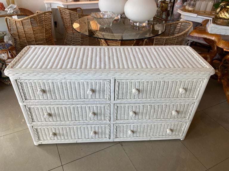 6 drawer white wicker dresser Charlotte 6-Drawer (MF) White Wicker Dresser - Etsy