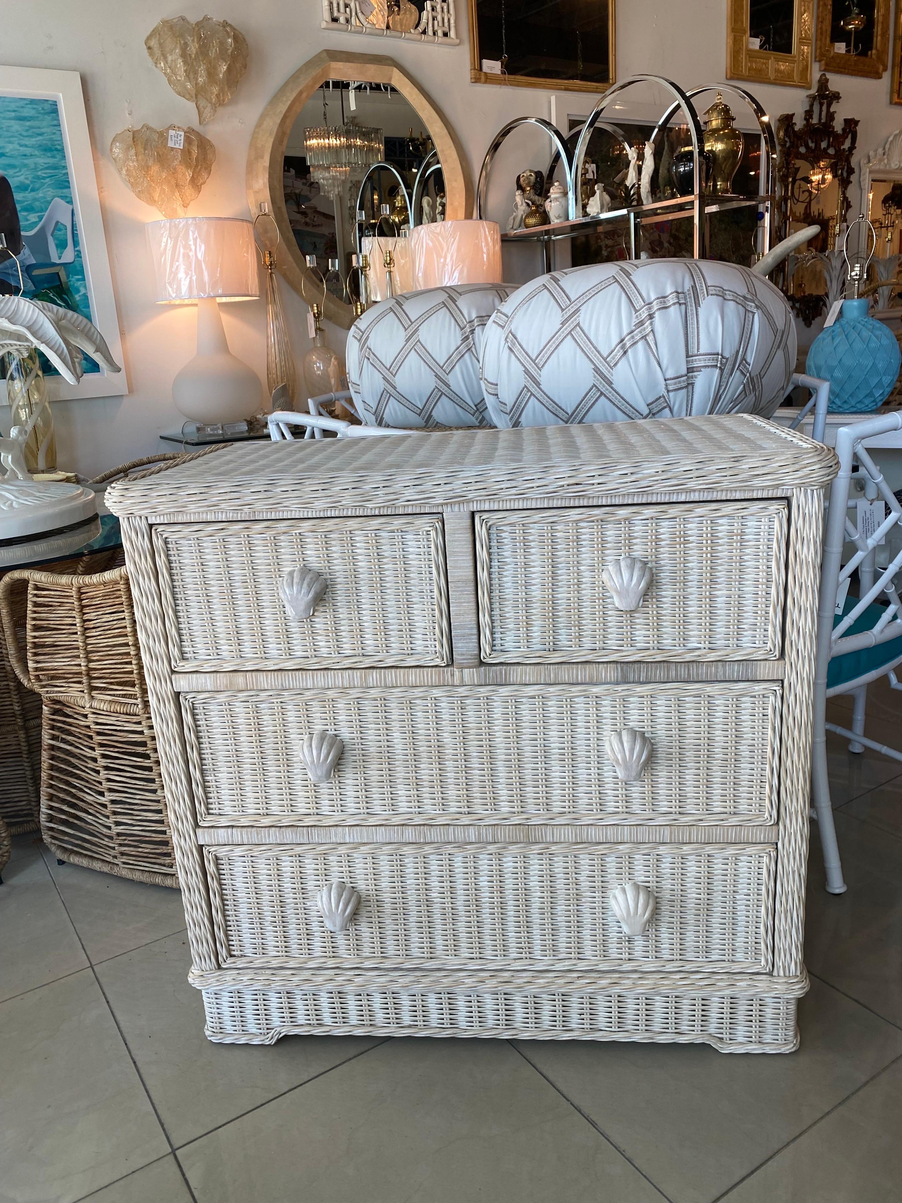 black wicker chest of drawers