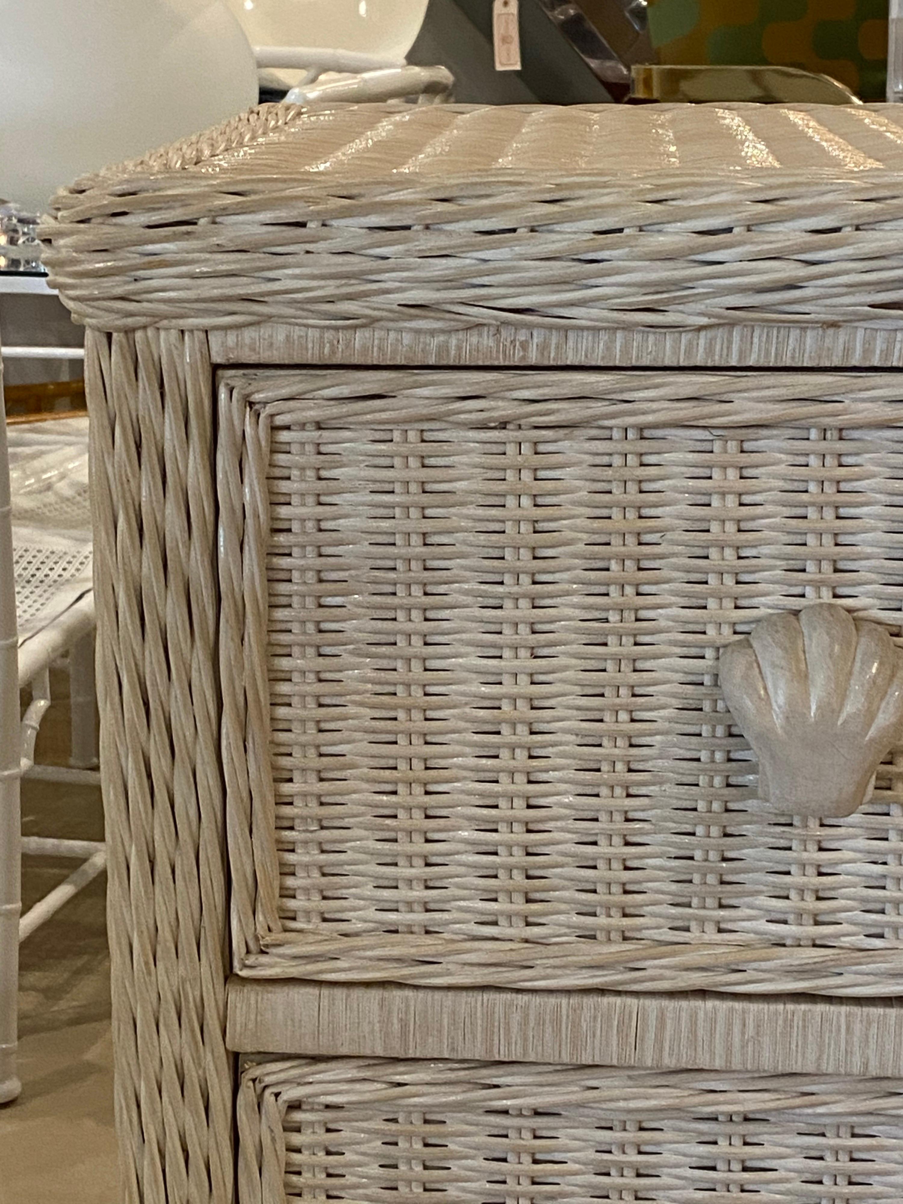 vintage wicker chest of drawers
