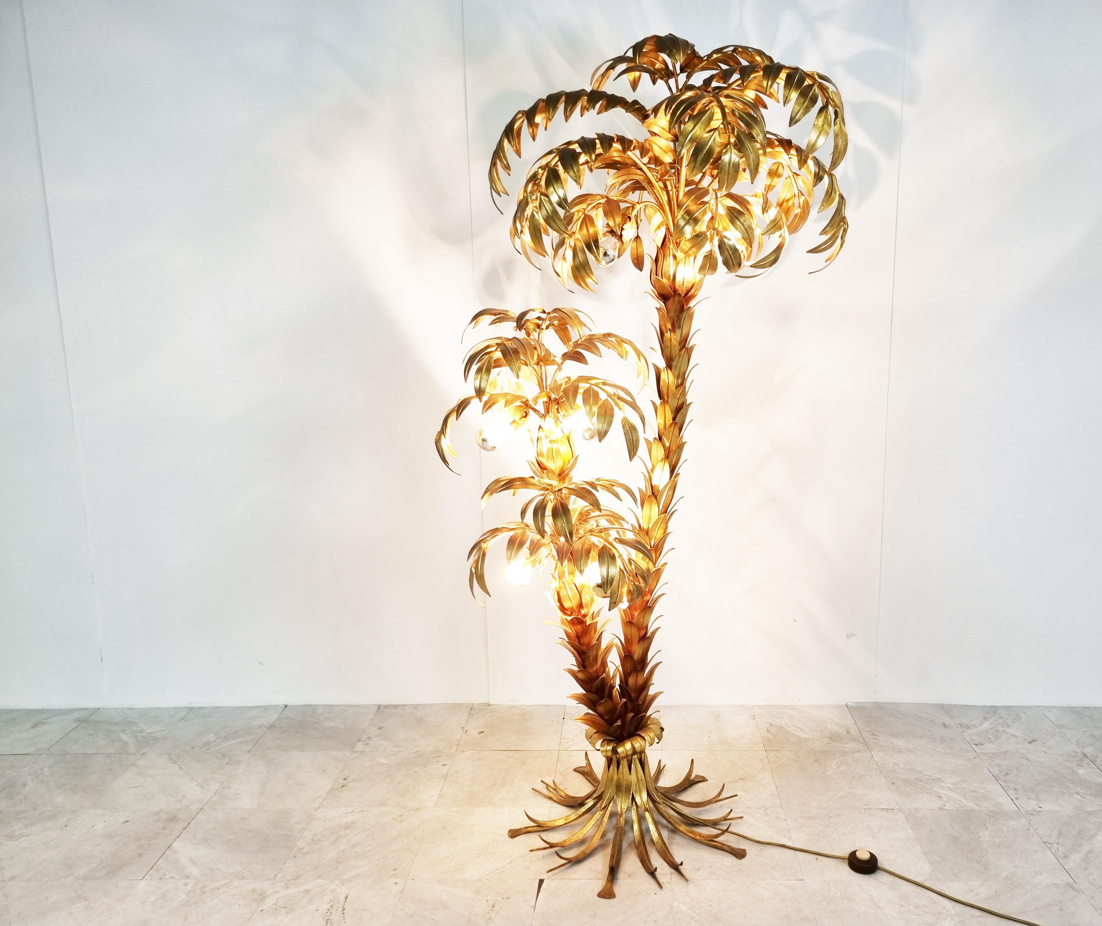 Hollywood Regency Vintage Palm Floor Lamp by Hans Kögl, 1970s