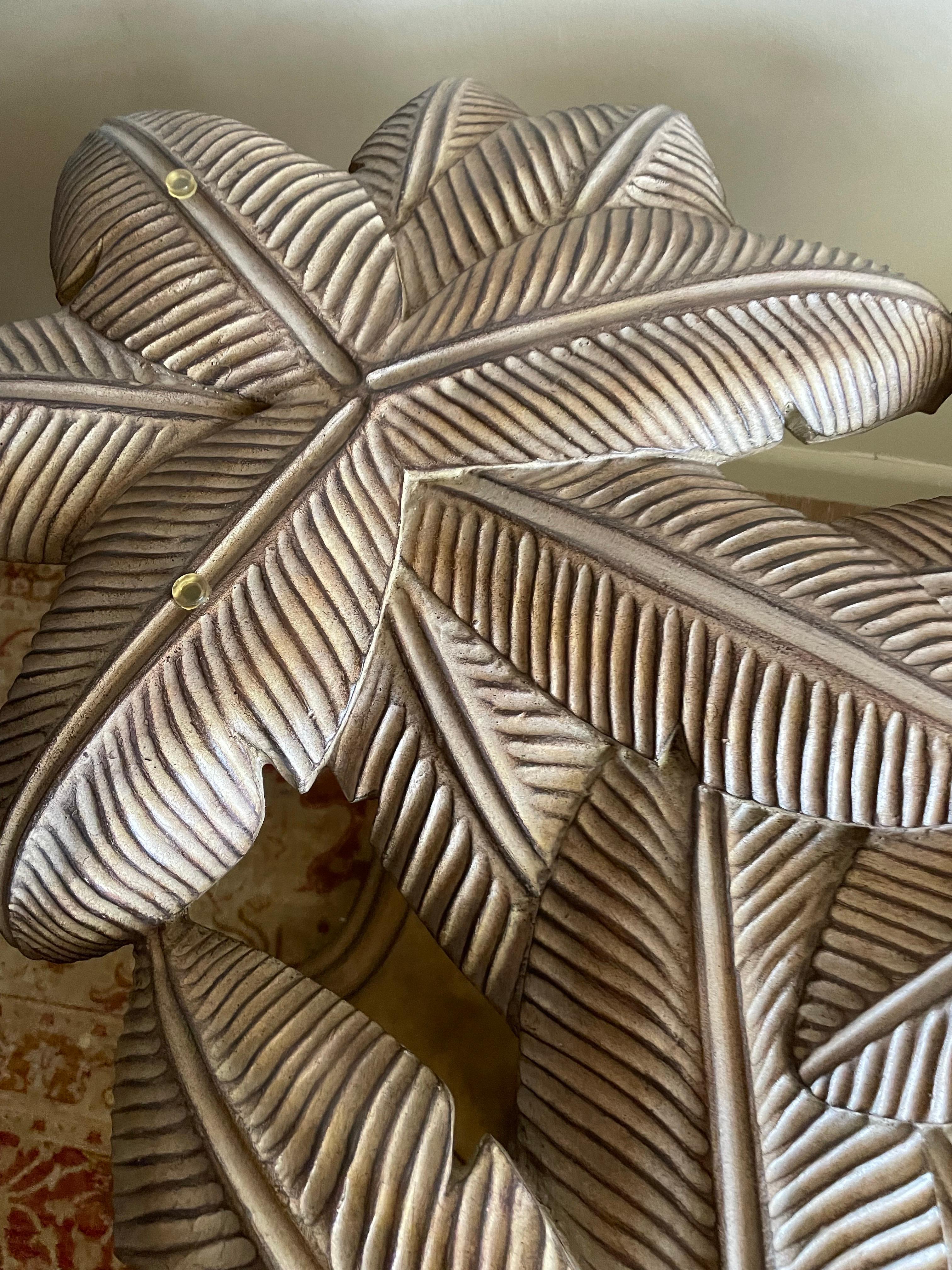 Table de salle à manger vintage en palmier avec plateau en verre en vente 2