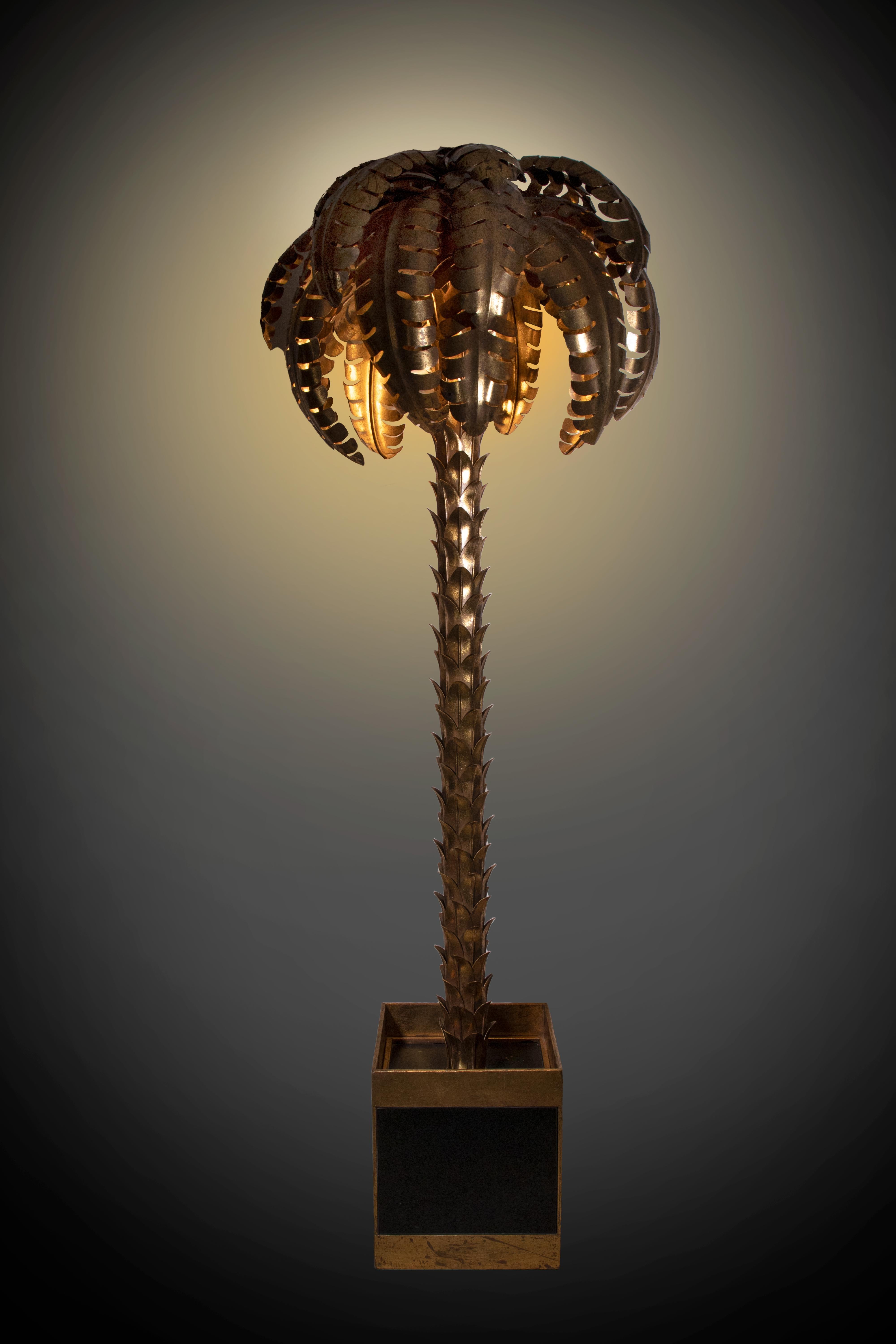 French Vintage Palm Tree Floor Lamp Designed by Santano Design, France, 2010s
