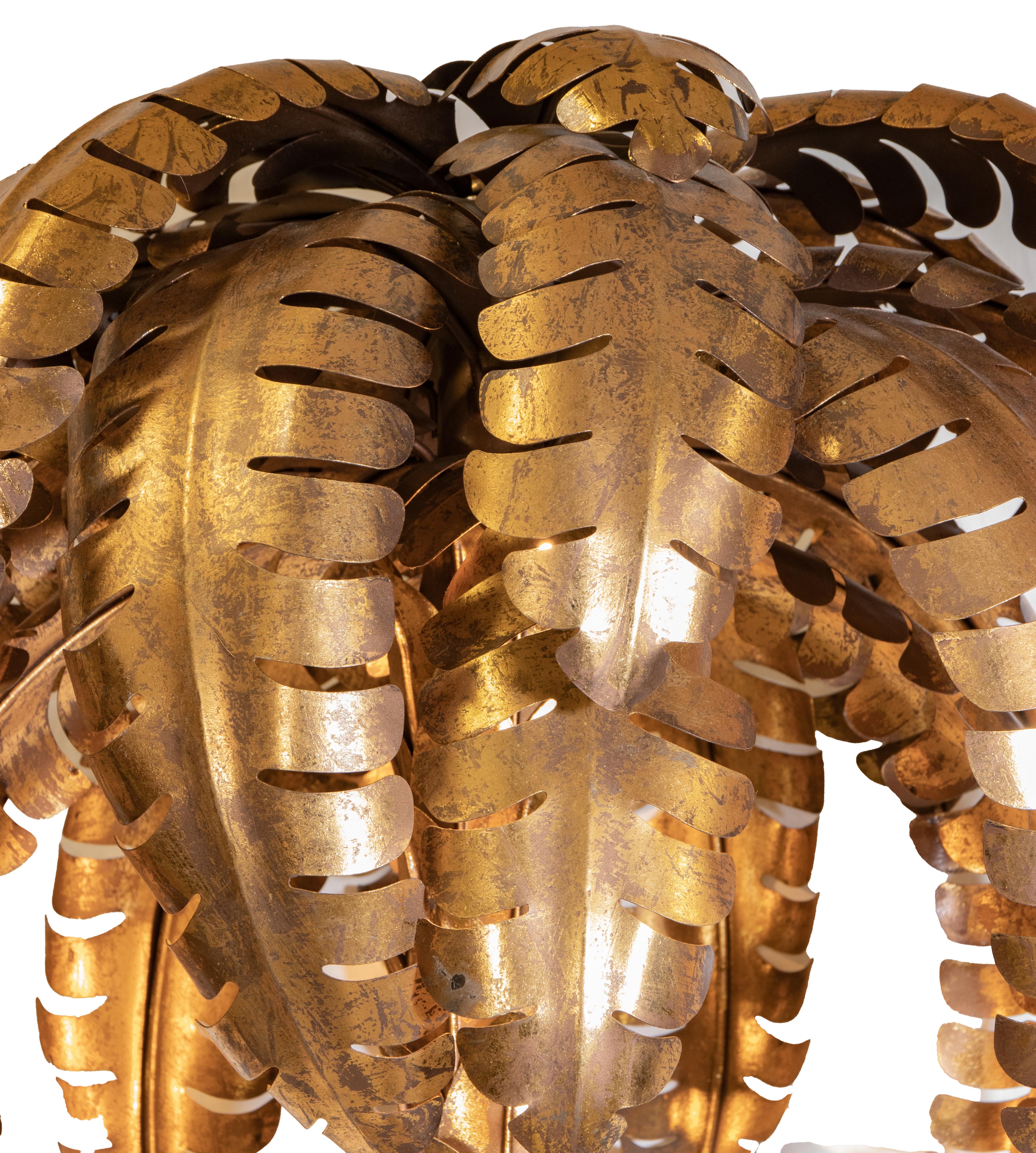 Brass Vintage Palm Tree Floor Lamp Designed by Santano Design, France, 2010s