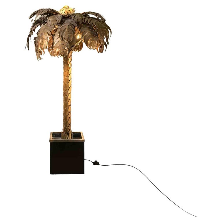 Vintage Palm Tree Floor Lamp Designed by Maison Jansen, Italy, 1970s For Sale