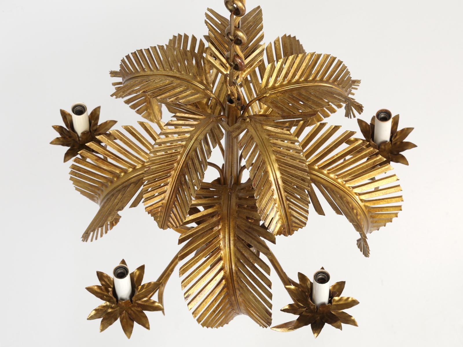 vintage palm leaf chandelier