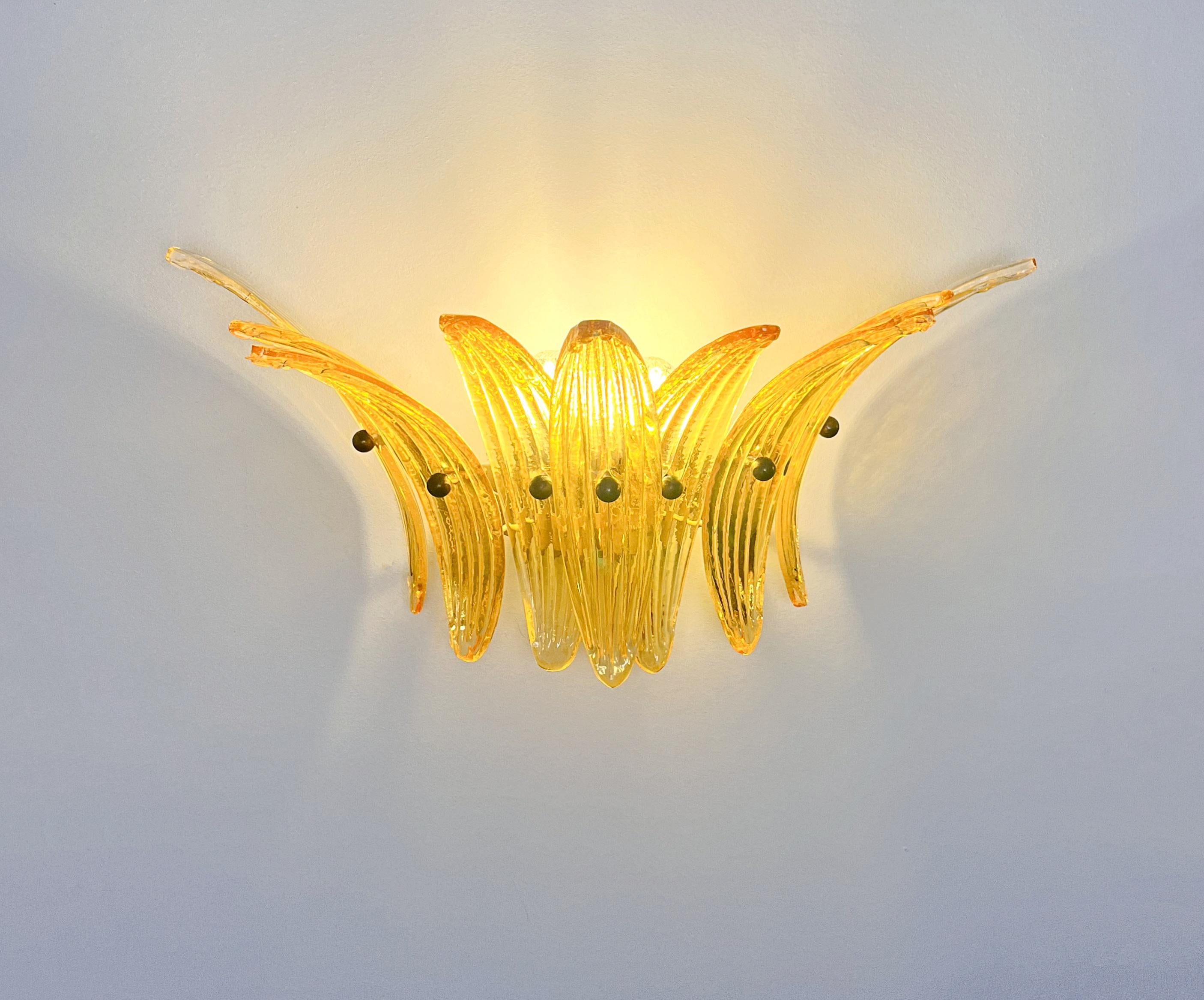 Palmette Vintage Aplique, Vidrios Ámbar en venta 7