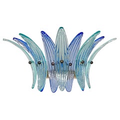 Vintage Palmette Wall Light  - blue and turquoise glasses