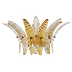 Vintage Palmette Wall Light  - clear and amber glasses