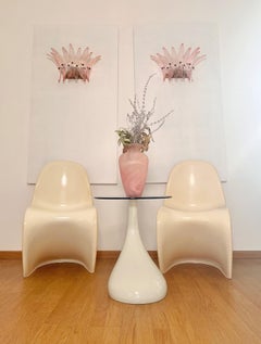 vintage Palmette wall Light - pink glasses