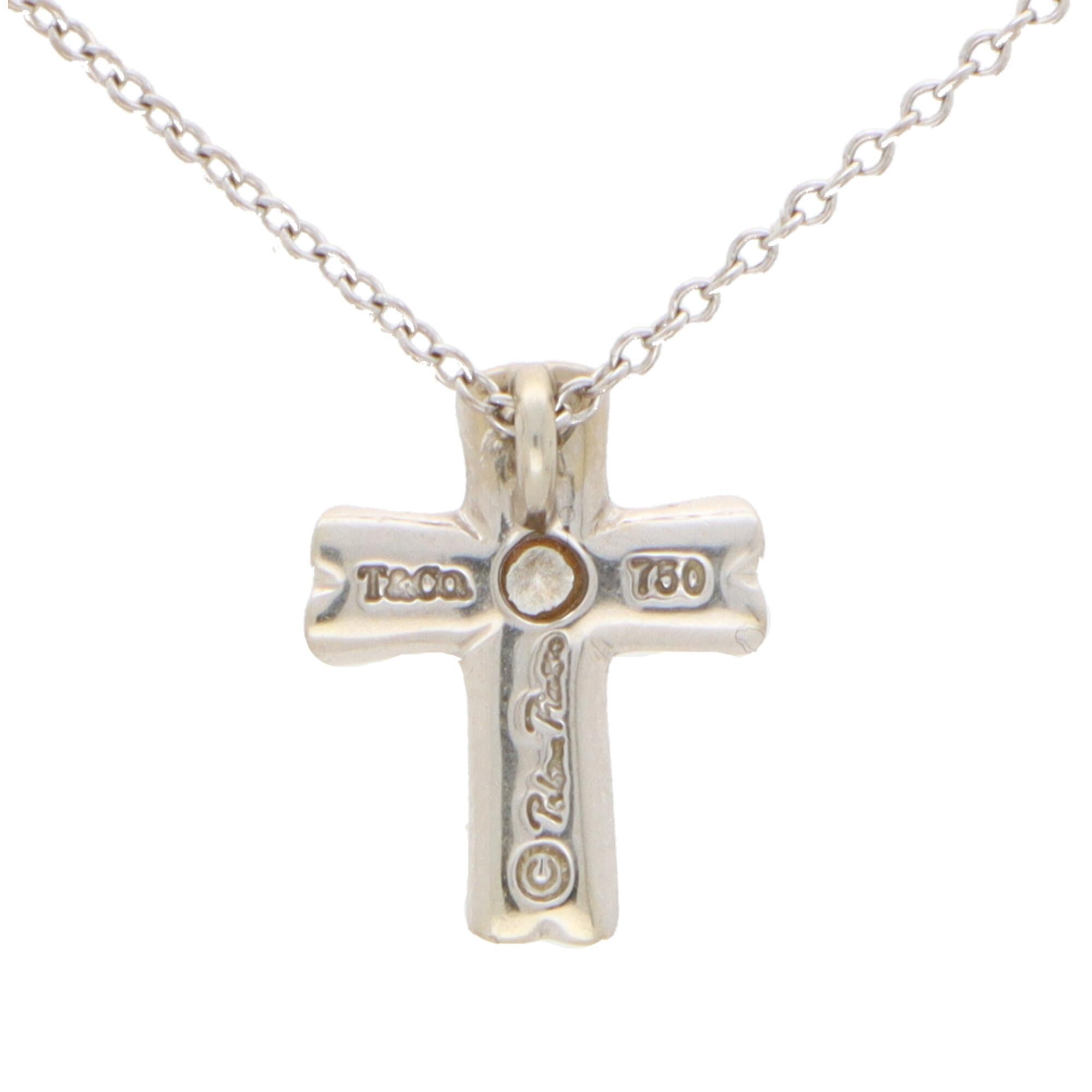 Modern Vintage Paloma Picasso for Tiffany & Co. Diamond Cross Necklace