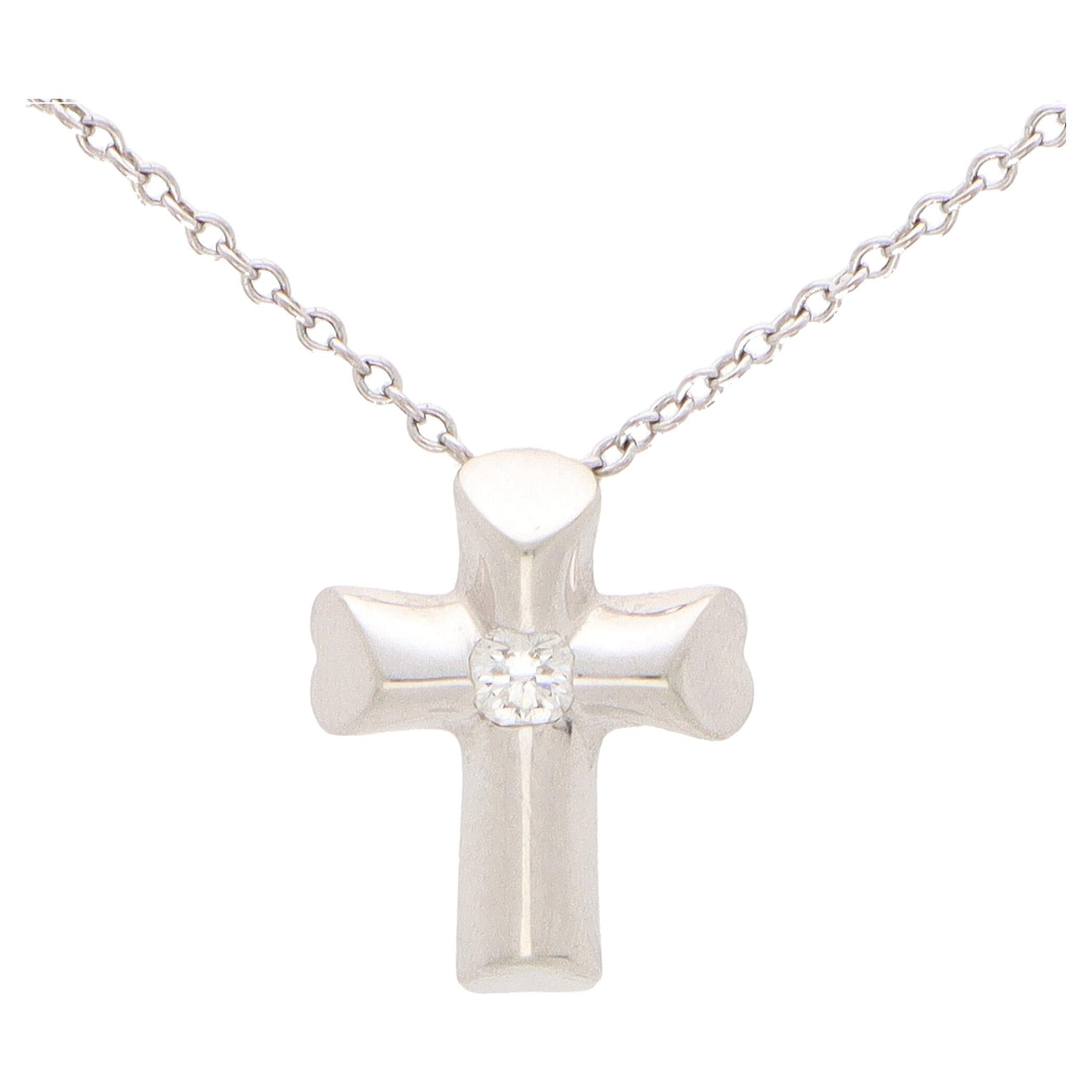 Vintage Paloma Picasso for Tiffany & Co. Diamond Cross Necklace