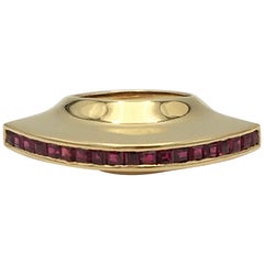 Retro Paloma Picasso for Tiffany & Co. Gold and Ruby Fan Ring
