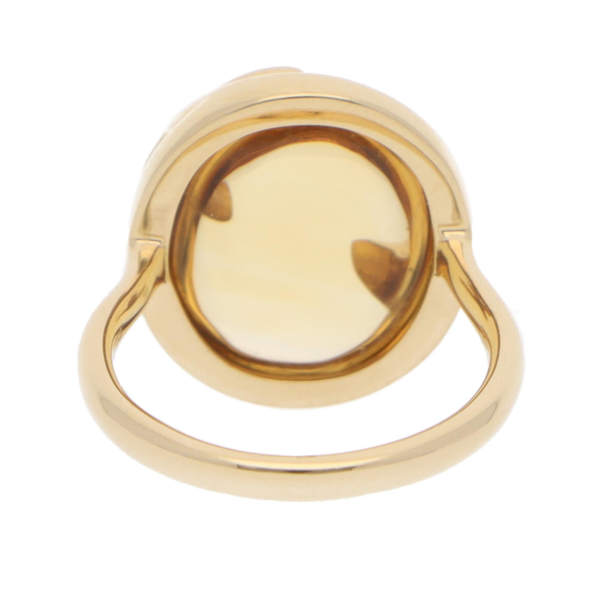 Cabochon Vintage Paloma Picasso for Tiffany & Co. Olive Leaf Citrine Ring in Yellow Gold