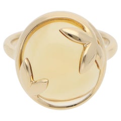 Vintage Paloma Picasso for Tiffany & Co. Olive Leaf Citrine Ring in Yellow Gold
