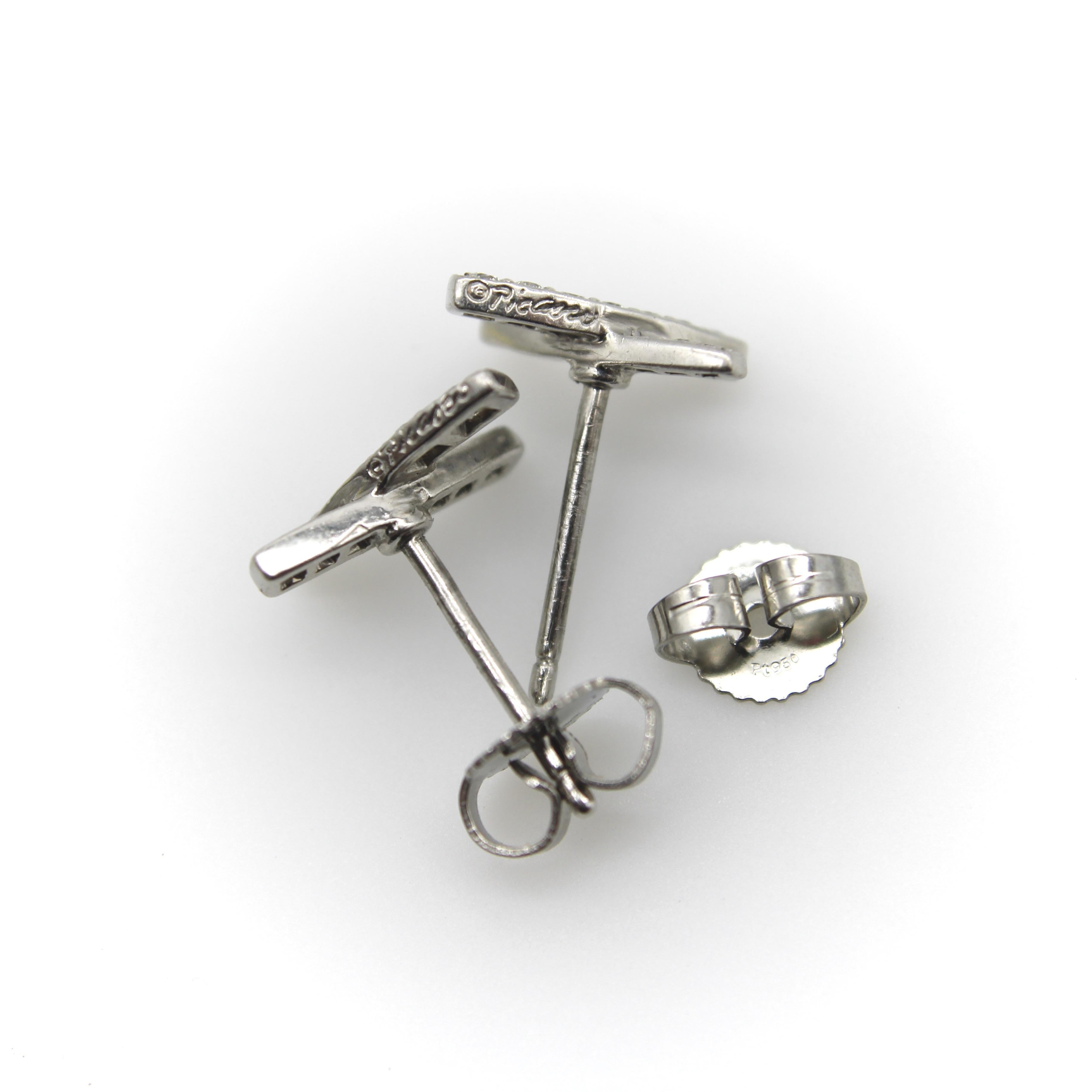 Paloma Picasso für Tiffany & Co., Vintage Kuss-Ohrringe aus Platin und Diamanten im Zustand „Gut“ im Angebot in Venice, CA