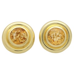 Vintage Paloma Picasso pour Tiffany & Co. Boucles d'oreilles rétro en or jaune et citrine