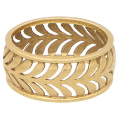 Vintage Paloma Picasso for Tiffany & Co. 'Villa Palm' Band Ring in Yellow Gold