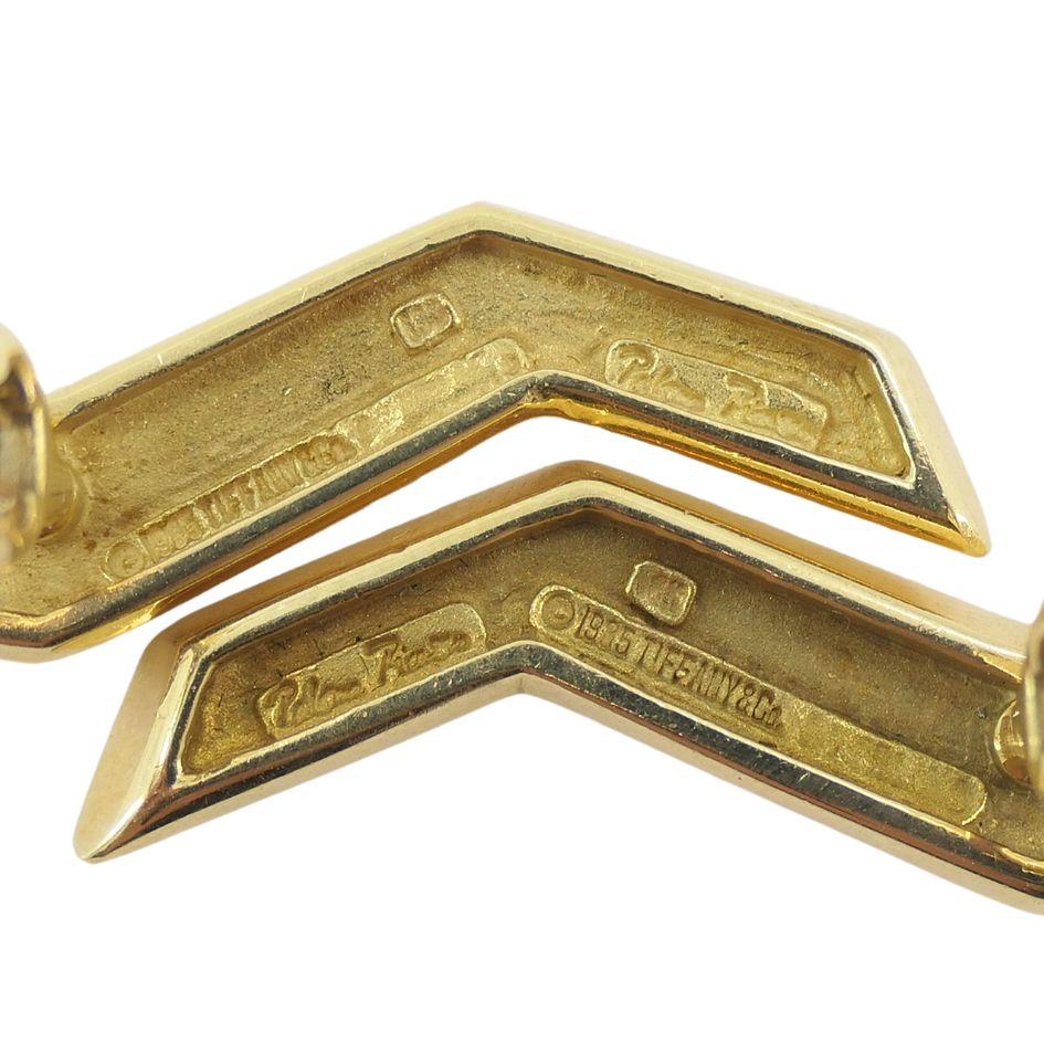 Vintage Paloma Picasso Tiffany & Co. 18k Gold Lightning Bolt Earrings For Sale 4