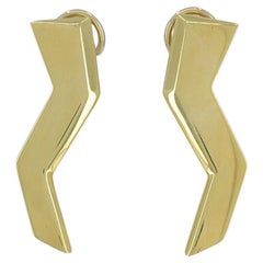 Vintage Paloma Picasso Tiffany & Co. 18k Gold Lightning Bolt Earrings