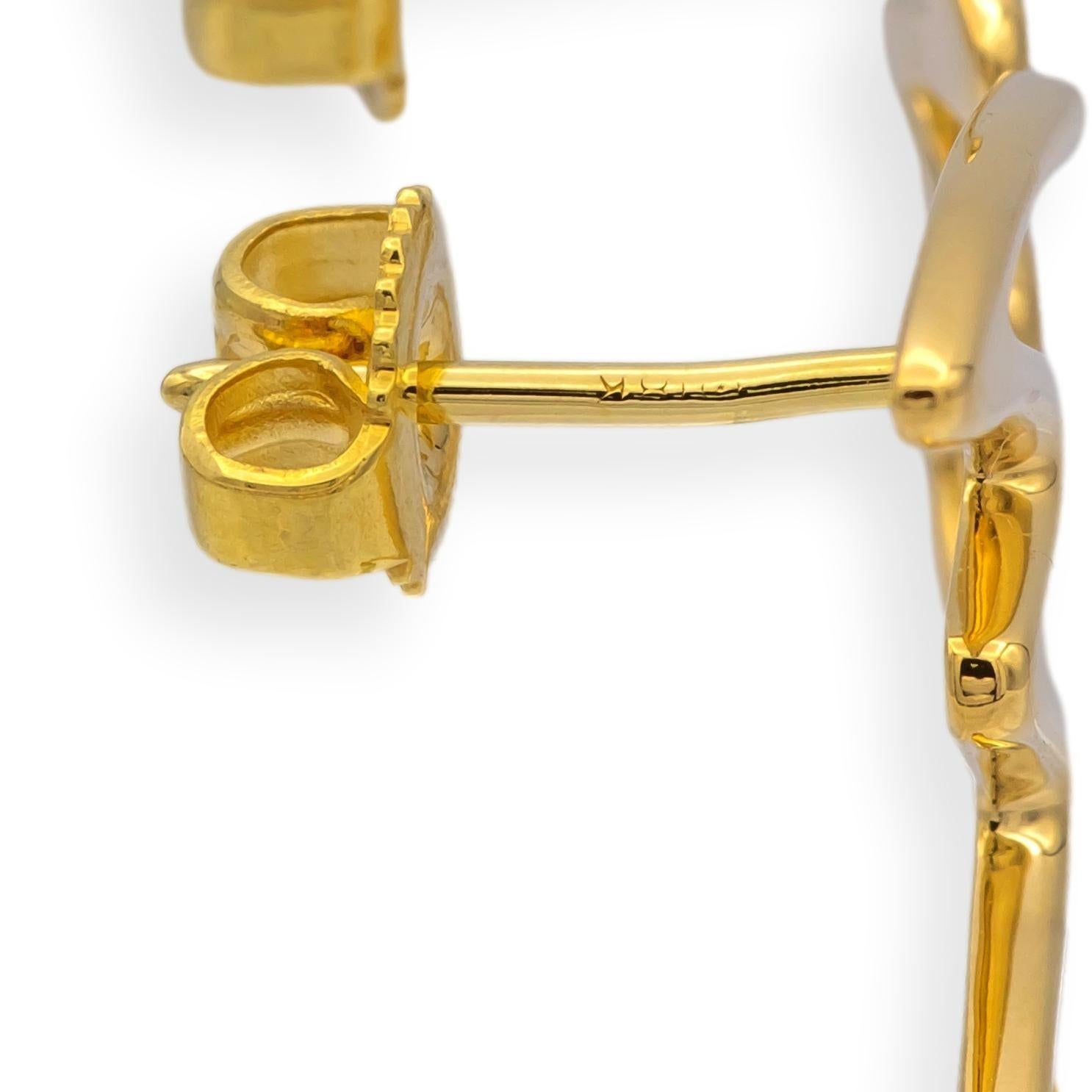 Vintage Paloma Picasso Tiffany & Co. 18K Gelbgold Scribble Zig Zag Ohrringe im Angebot 2