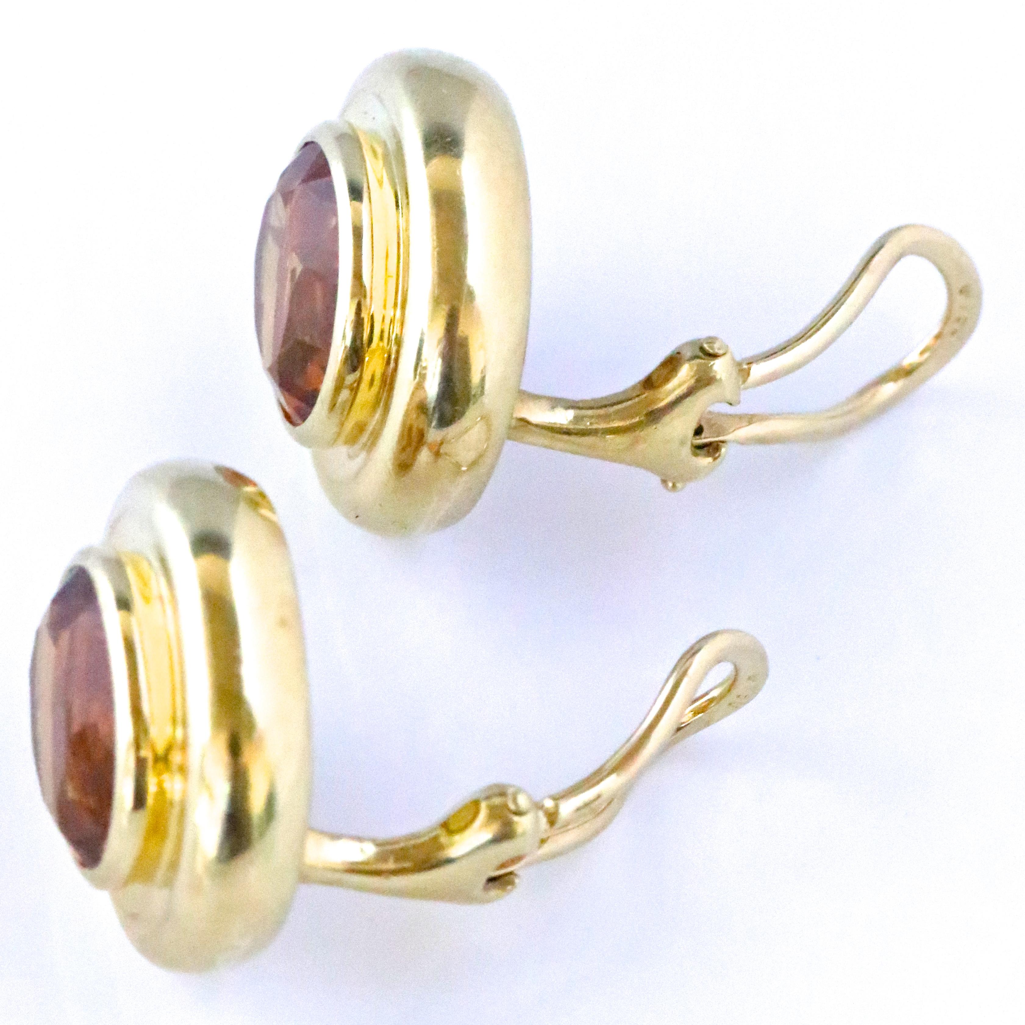Oval Cut Vintage Paloma Picasso Tiffany & Co. Citrine 18 Karat Gold Earrings