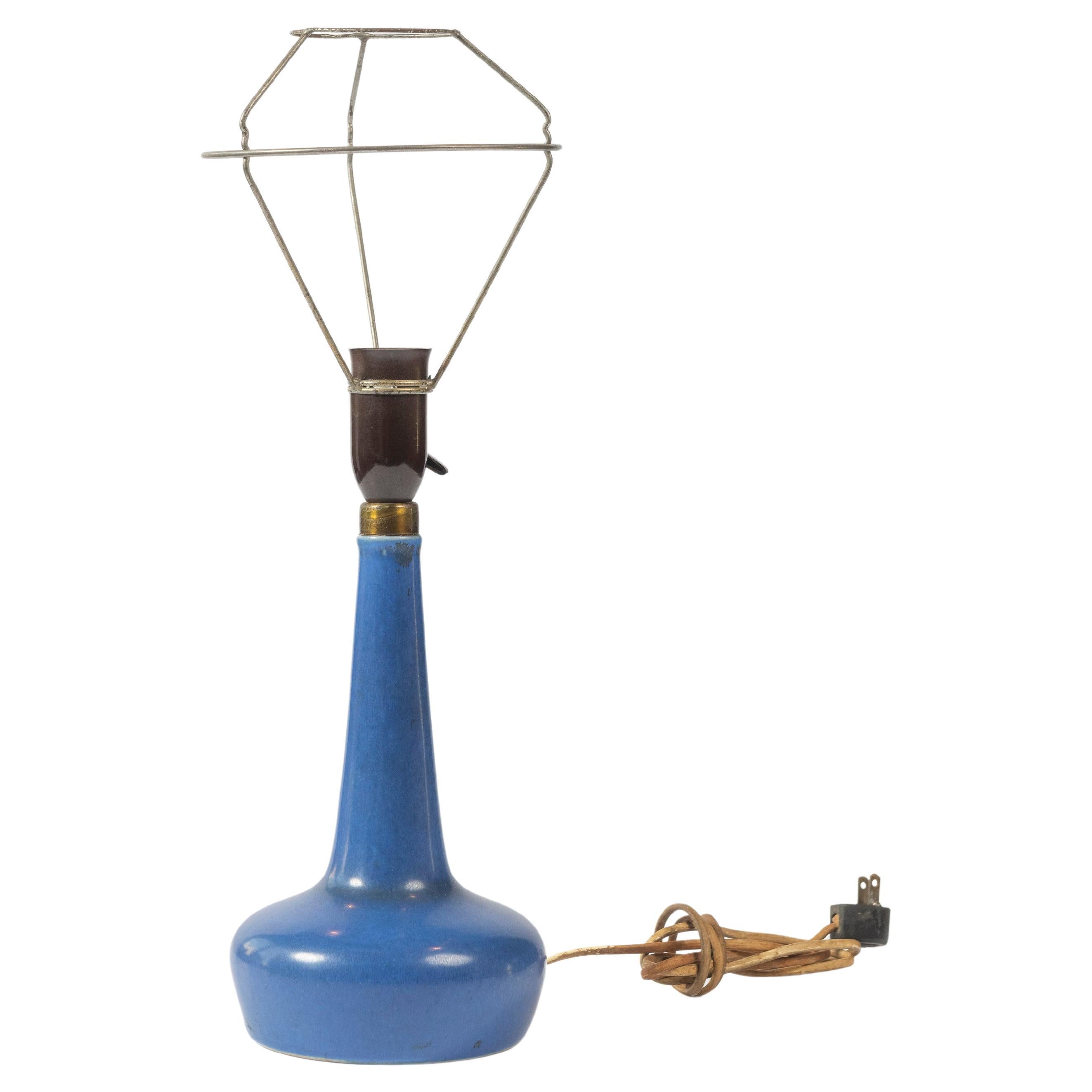 Vintage Palshus Azure Blue Danish Table Lamp Designed by Le Klint For Sale