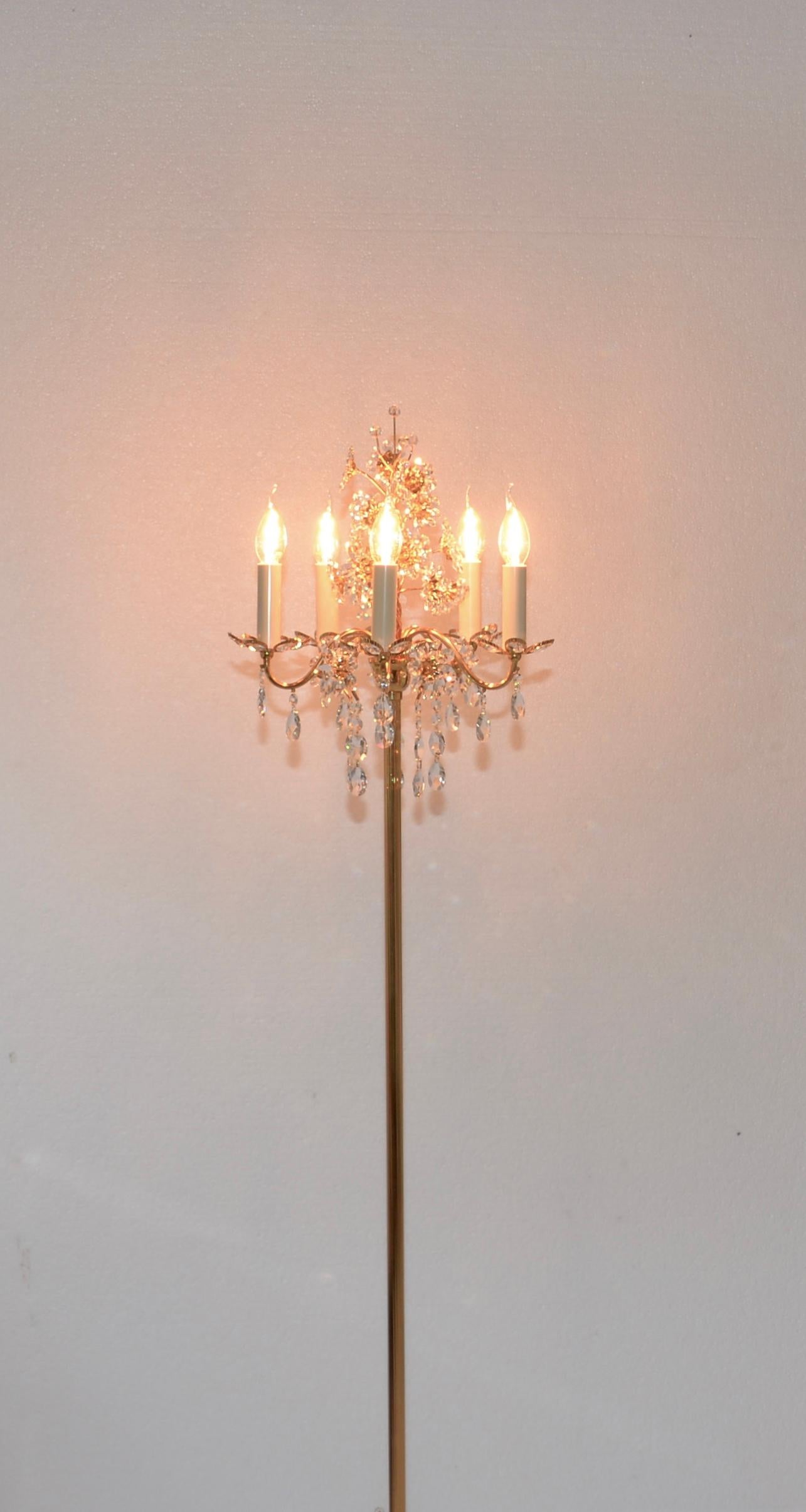 Gilt Vintage Palwa Floor Lamp