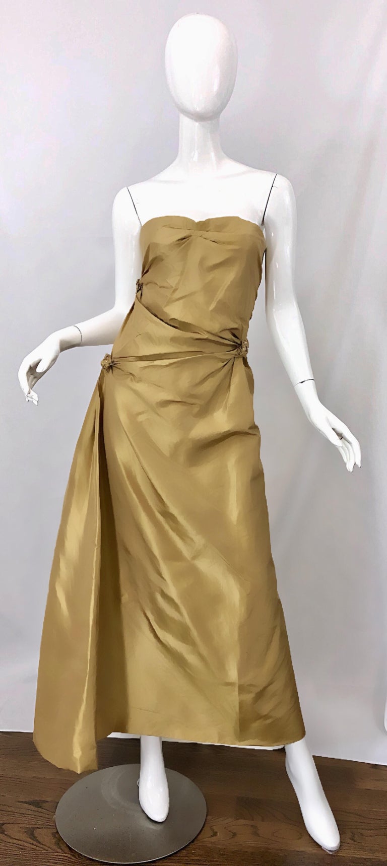 golden ruffle mini dress Women's Elarune Trapezoid Ruffle Mini Dress S/M/Customize Pale Gold MEAN  BLVD main image 0