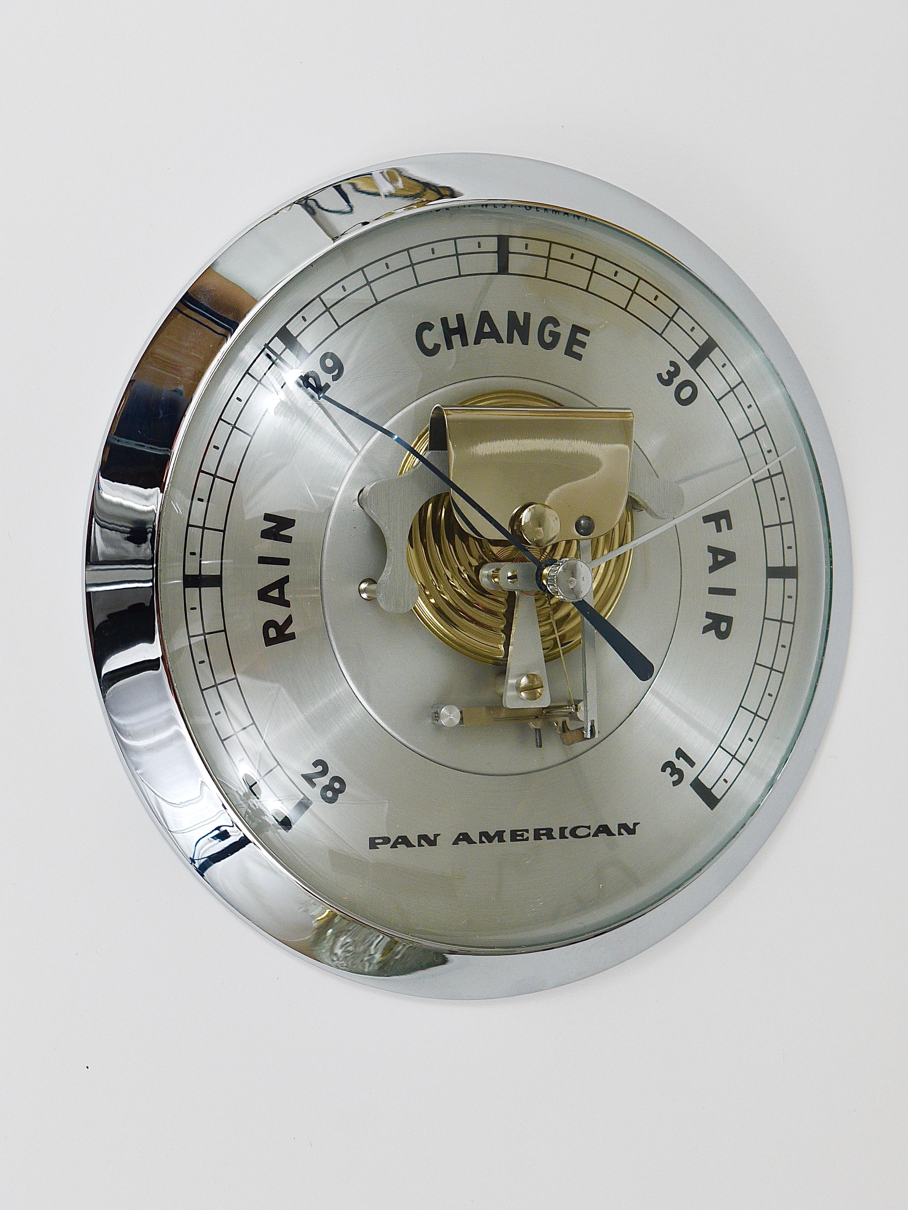 Vintage Pan Am Pan American World Airways Advertising Wall Barometer, 1960s In Good Condition For Sale In Vienna, AT