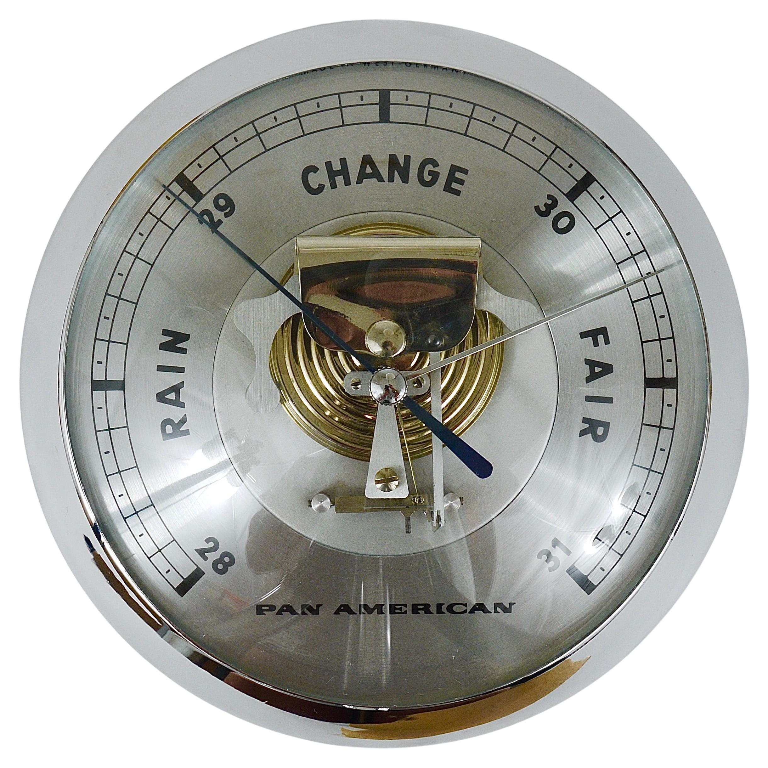 Vintage Pan Am Pan American World Airways Advertising Wall Barometer, 1960s For Sale