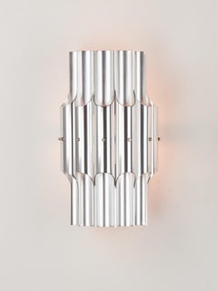 Vintage PAN Polished Aluminium Wall Light by Bent Karlby for Lyfa, Denmark 1960s