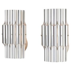 Vintage PAN Polished Aluminium Wall Light by Bent Karlby for Lyfa, Denmark 1960s
