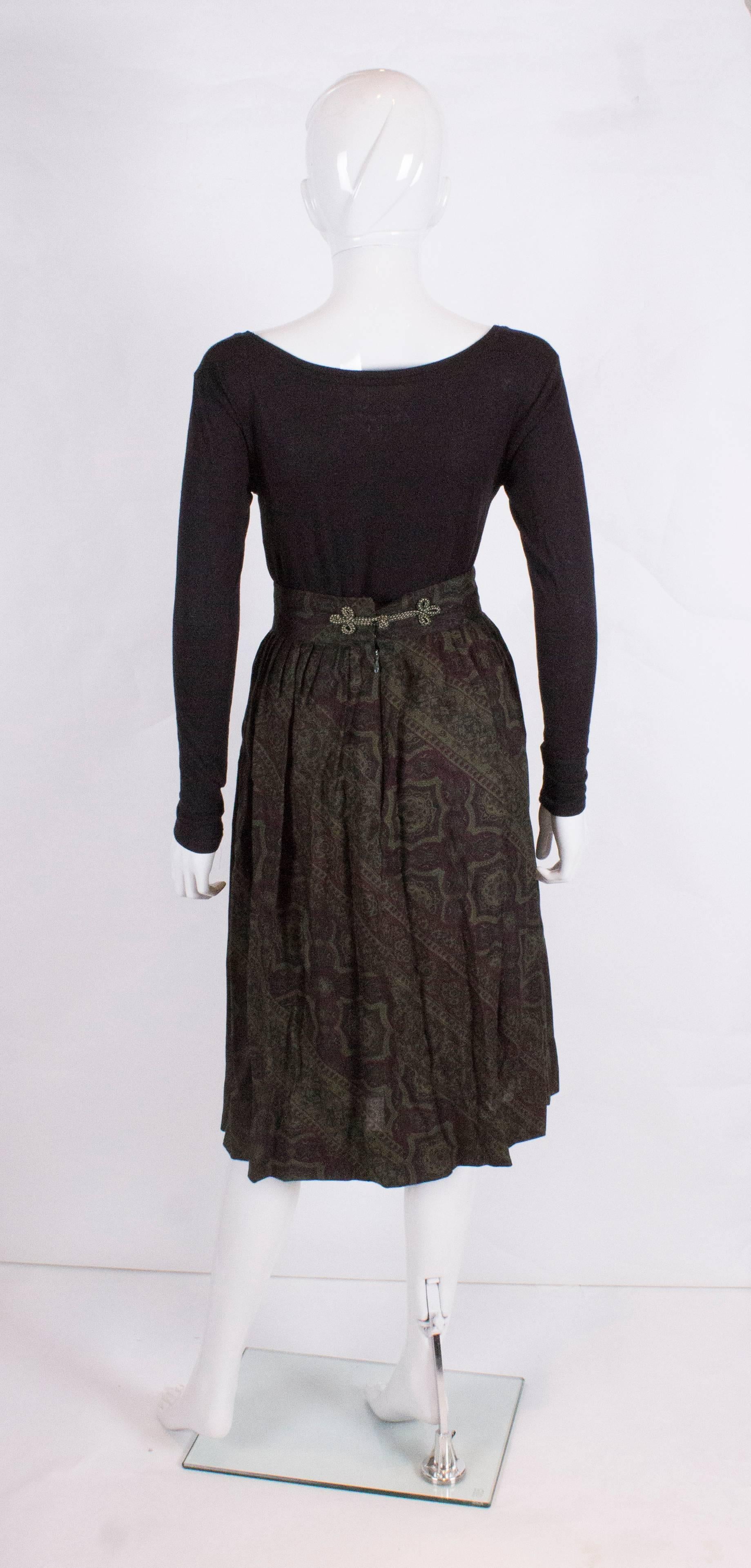 Women's Vintage Pancaldi  Paisley Wool and Silk Skirt For Sale