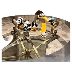 Ensemble de jouets Panda Maman et petits et Slide