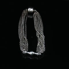 Vintage Pandora ALE 925 Sterling Silver 6 Strand Chain Charm Bracelet 8.5" 13.3g