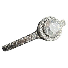Vintage Pandora Classic Elegant Halo Ring Size 6 Weighs 2.1 Grams