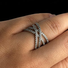 Vintage Pandora Silver Cosmic Lines Ring Size 5.5 4.9 Grams