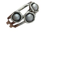 Vintage Pandora Sterling Silver Triple Pearl Ring 6 Grams