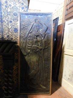 Vintage Panel Door in Sculpted Sheet Metal with Character, 20th Century, Italy